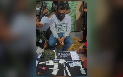 <p><strong>ANTI-DRUG OP</strong>. Authorities arrest Nasser Hapil-Hapil, 40, who is on the drug watch list, and seize suspected shabu with an estimated street value of PHP1.3 million, during an anti-drug operation in Sitio Uwak, Barangay San Roque, Zamboanga City on Friday evening (March 24, 2023). The police said the suspect is believed to have ties with a drug syndicate and is classified as a high-value individual. <em>(Photo courtesy of Zamboanga City Police Office)</em></p>