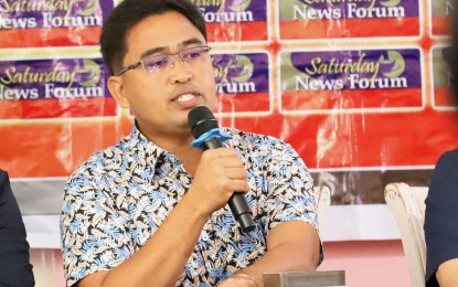 <p>Hernando Bacosa, professor of environmental science at the Mindanao State University-Iligan Institute of Technology, during the Saturday News Forum in Quezon City. <em>(Photo by Robert Alfiler)</em></p>