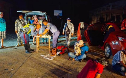 <p><strong>DRUGS SEIZED</strong>. Policemen check PHP7 million worth of shabu intercepted at a checkpoint near Allen port in Northern Samar on Tuesday (March 28, 2023). Operatives found the contraband inside a car reported as stolen in Tarlac. <em>(Photo courtesy of PNP)</em></p>