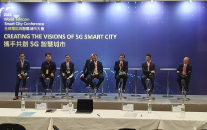 <p><strong>BUILDING SMART CITIES.</strong> International experts serve as panelists during the 2023 World Telecom Smart City Conference at the Taipei Nangang Exhibition Hall 2 (TaiNEX 2) on Wednesday (March 29, 2023). From improving city management through e-governance, boosting business opportunities using artificial intelligence and the cloud, as well as helping create safer public spaces through smart cameras and police cars, smart cities are now a reality for many first-world countries and a model to emulate for developing nations. <em>(PNA photo by Raymond Carl dela Cruz)</em></p>