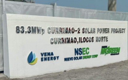 <p><strong>RENEWABLE ENERGY</strong>. The 83.3-MW Currimao-2 solar project is officially inaugurated on Thursday (March 30, 2023) in Barangay Paguludan-Salindeg, Currimao, Ilocos Norte. The area covers around 24 hectares of forestland. <em>(Photo courtesy of Irene Ringor)</em></p>