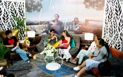 <p><strong>SUMMER FILM FEST.</strong> Actors Carlo Aquino (2nd from left) and Eisel Serrano (3rd from right) and other cast members of the film Love You Long Time in a press conference at the Kamuning Bakery Cafe in Quezon City on March 29, 2023. The movie is among the three films to be screened at the first Manila International Film Festival in Hollywood on Nov. 2, 2023. <em>(PNA photo by Robert Oswald P. Alfiler)</em></p>
<p> </p>
<p> </p>
<p> </p>