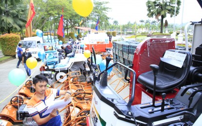 <p><strong>FARM MACHINERY.</strong> At least 26 qualified farmers’ cooperatives and associations in Davao de Oro receive provisions of farm machinery worth PHP24.18 million from the Department of Agriculture in Davao Region through the Philippine Center for Postharvest Development and Mechanization (PhilMech) on Thursday (March 30, 2023). Farming cooperatives from Caraga and Soccsksargen regions also got assistance from the government. <em>(Photo courtesy of DavOr CIO)</em></p>