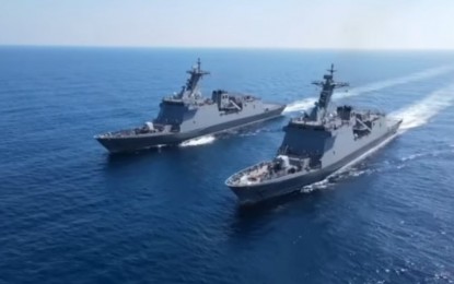 <p><strong>CAPABILITY BOOST.</strong> The Philippine Navy's missile frigates -- BRP Jose Rizal and BRP Antonio Luna -- in this undated photo. French defense manufacturer Naval Group on Wednesday (Sept. 6, 2023) announced that it has successfully fitted its Contralto anti-torpedo reaction module to the Philippine Navy's two Jose-Rizal-class missile frigates. <em>(PNA file photo)</em></p>