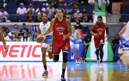 <p>Barangay Ginebra’s Christian Standhardinger<em> (Photo courtesy of PBA Image)</em></p>