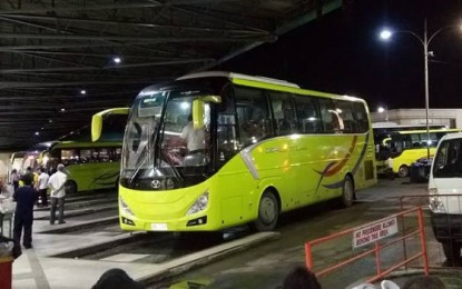 <p><strong>ROUTES FOR CAMOTES ISLANDS</strong>. A Ceres bus unit is seen parked at the Cebu South Bus Terminal. The Land Transportation Franchising and Regulatory Board-Central Visyas Regional Director Eduardo Montealto Jr. on Thursday (April 6, 2023) said that four units of Ceres buses will ply the Camotes Island group's "experimental routes" and is expected to boost the four island towns' tourism. <em>(Photo courtesy of Cebu South Bus Terminal)</em></p>