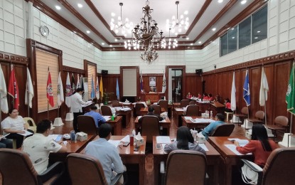 <p><strong>BET TAKERS</strong>. Members of the Ilocos Norte provincial board resume their regular session on April 11, 2023 after a long Holy Week break. One of the legislative measures passed was a resolution pushing for the return of bet takers in licensed cockpits. <em>(PNA photo by Leilanie Adriano)</em></p>