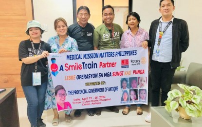 <p>MEDICAL MISSION.  Organizers of the medical mission intended for cleft lip and palate patients conduct an ocular inspection of the Culasi District Hospital in the municipality of Culasi town on March 30, 2023. Provincial Disability Affairs Office (PDAO) assistant head Edison Sta. Romana said in interview April 11, 2023 that the free surgery for indigent patients will be held on April 19-25. (PNA photo courtesy of Edison Sta. Romana)</p>