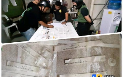 <p><strong>BUSTED.</strong> Philippine Drug Enforcement Agency (PDEA) agents conduct an inventory of suspected shabu intercepted at the Negros Oriental Detention and Rehabilitation Center on Tuesday afternoon (April 11, 2023). A Person Deprived of Liberty is now under investigation after he was named as the alleged supposed recipient of the contraband. <em>(Photos courtesy of Roy Ortega)</em></p>