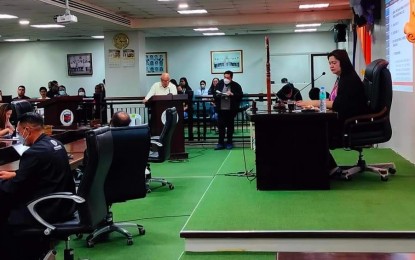 <p><strong>APPROVED</strong>. Vice Governor Christine Garin of Iloilo province presides over the regular session of the Sangguniang Panlalawigan on Tuesday (April 11, 2023). The Sanggunian approved during the session the Comprehensive Solo Parent Ordinance of the Province of Iloilo authored by the vice governor. <em>(Photo from Sanggunian in Action)</em></p>