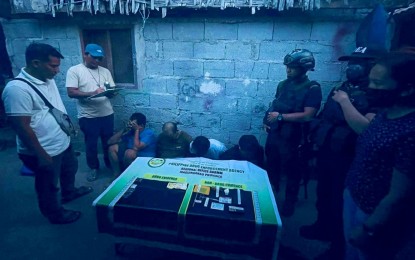 <p><strong>SUCCESSIVE ARRESTS.</strong> Anti-narcotics agents conduct an inventory of the illegal drugs seized from four drug personalities, including the alleged operator of a drug den in Barangay Rosary Heights 10, Cotabato City, on Thursday (April 13, 2023). For the past two weeks, operatives from the Philippine Drug Enforcement Agency in the Bangsamoro Autonomous Region in Muslim Mindanao arrested 16 drug suspects and dismantled four drug dens across the region.  <em>(Photo courtesy of PDEA-BARMM)</em></p>