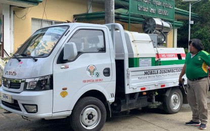 <p><strong>DISINFECTION</strong>. The province of Aklan receives a disinfection vehicle from the Department of Agriculture in January this year for African swine fever (ASF) prevention. The province recorded its first ASF-confirmed case on April 12.<em> (Photo courtesy of DA Regional Agri-Fishery Information Section)</em></p>