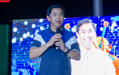 <p><strong>VICTORY AT MACTAN.</strong> Lapu-Lapu City Mayor Junard Chan addresses the public during the opening of the Kadaugan food festival on Tuesday night (April 18, 2023) at the Liberty Shrine on Mactan Island. Featuring a wide array of food choices from hotels and restaurants at affordable prices, the festival has been a prelude to the 502nd anniversary of the Victory at Mactan on April 27. <em>(Photo courtesy of Lapu-Lapu City PIO)</em></p>