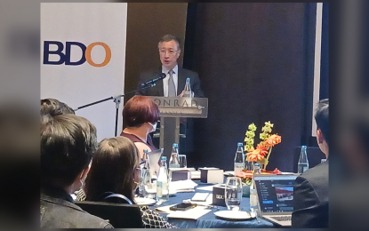 <p><strong>ROBUST GROWTH</strong>. BDO Unibank Inc. president and chief executive officer (CEO) Nestor Tan said Wednesday (April 19, 2023) they are eyeing an 8-10 percent expansion in loans this year as economic activities regain traction. In the first quarter this year, the bank registered an 8 percent growth in loans to PHP2.6 trillion. (<em>Photo by Joann S. Villanueva)</em></p>