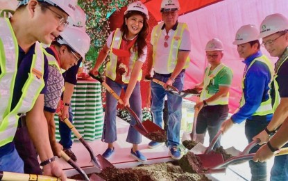 <p><strong>RETROFITTED.</strong> Senator Imee Marcos leads the groundbreaking ceremony of the Magat Dam retrofitting works at its spillway and bridge on Saturday (April 22, 2023). Marcos pledged to push the PHP500 million funding for the retrofitting project. <em>(Photo from Sen. Imee Marcos Media Office)</em></p>