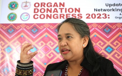 <p><strong>AWARENESS.</strong> Dr. Ma. Theresa Bad-ang, a nephrologist and head of the Southern Philippines Medical Center – Human Advocate and Retrieval Effort, underscores Monday (April 24, 2023) the need to raise public awareness on organ donation. During a press briefing in Davao City, the physician emphasizes the need for medical practitioners to be knowledgeable first on the procedures for organ donation procedures. <em>(PNA photo by Robinson Niñal Jr.)</em></p>