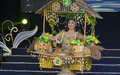 <p><strong>FESTIVAL</strong>. One of the candidates in Miss San Carlos 2023 as part of the city's Mango-Bamboo Festival in San Carlos City, Pangasinan province during the pre-pageant competition on April 15, 2023. The festival will run from April 15 to April 29. <em>(Photo courtesy of San Carlos City Information Office)</em></p>