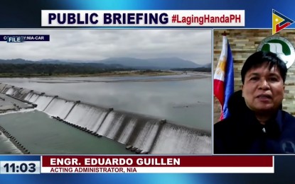 <p><strong>DAM RETROFITTING</strong>. National Irrigation Administration (NIA) acting administrator Eduardo Guillen joins the Laging Handa public briefing on Monday (April 24, 2023) to give updates on the NIA's efforts against the effects of El Niño and Magat Dam retrofitting. He said the retrofitting works will start this year. <em>(Screengrab)</em></p>