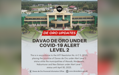 Davao Oro under Alert Level 2 due to high Covid-19 cases