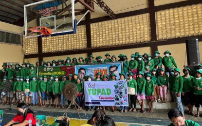 <p><strong>GOV'T ASSISTANCE</strong>. At least 844 displaced workers in Camarines Norte province have been given government livelihood assistance through the Tulong Panghanapbuhay sa Ating Disadvantaged/Displaced Workers or TUPAD program. The beneficiaries are shown at the orientation held at the Agro Sports Complex in Daet town on Monday (April 24, 2023).<em> (Photo courtesy of AKB Party-List)</em></p>