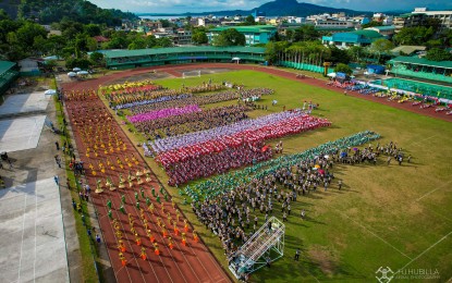 <p><strong>READY, SET, GO</strong>. Athletes during the opening of the Eastern Visayas Regional Athletic Association Meet late Tuesday (April 25, 2023) at the Leyte Sports Development Complex in Tacloban City. The venue is being used regularly by scholars of Leyte Sports Academy. <em>(Photo courtesy of Hj. Hubilla Aerial Photography)</em></p>