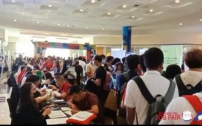 <p><strong>JOB HUNTING</strong>. Jobseekers troop to the Labor Day job fair held at the SM City Pampanga in the City of San Fernando, Pampanga on Monday (May 1, 2023). As of 12 p.m., some 35 jobseekers were hired on the spot. <em>(Photo courtesy of DOLE Region 3)</em></p>