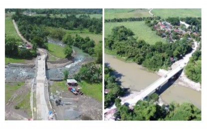 <p><strong>NEW BRIDGES.</strong> The newly-constructed P24.7-million Sitio Calaptan Bridge (left) and the PHP50-million reconstructed Nanca-Cudangdang Bridge in E.B. Magalona town, Negros Occidental province. The two bridges connect communities across the Malogo River for easier and safer travel, and better economic opportunities. <em>(Photos courtesy of DPWH-Western Visayas)</em></p>