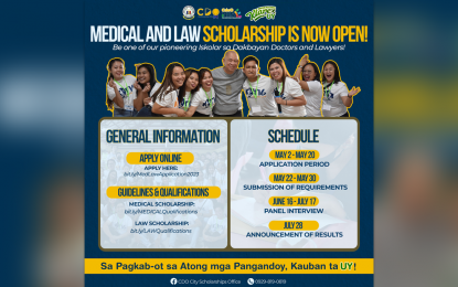 <p><strong>NEW SCHOLARSHIPS.</strong> The local government of Cagayan de Oro City launches on Tuesday (May 2, 2023) an online application for scholarships for law and medical school. <em>(Image courtesy of CDO CIO)</em></p>