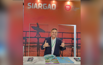<p><strong>TRAVEL MARKET.</strong> Surigao del Norte 1st District Rep. Francisco Jose Matugas II is among the Philippine delegates to the 30th Edition of the Arabian Travel Market being held in Dubai, United Arab Emirates from May 1 to 4, 2023. Matugas, vice chair of the House Committee on Tourism, lauded the inclusion of Siargao Island in the event. <em>(Photo courtesy of Cong. Bingo Matugas)</em></p>