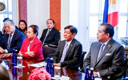 <p><strong>INVESTMENT GAINS</strong>. Speaker Ferdinand Martin G. Romualdez  (right) joins President Ferdinand R. Marcos Jr. during a Meet and Greet with US employers on Tuesday (May 3, 2023) (US Time). Romualdez lauded the significant investment gains achieved by the President’s mission to the US.<em> (Photo courtesy of Office of the President)</em></p>