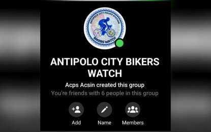 <p><strong>PROTECTING BICYLE RIDERS.</strong> The Antipolo City Police Station (ACPS) is implementing a bikers' watch program to protect cyclists from criminals. It also launched a chat group where crimes against cyclists can be reported in real-time. <em>(Photo courtesy of ACPS)</em></p>