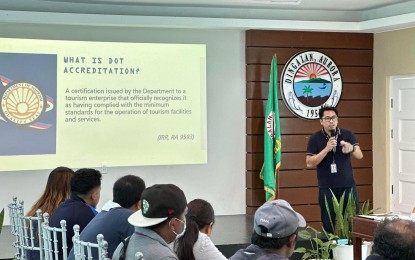 <p><strong>DOT ACCREDITATION.</strong> The Department of Tourism (DOT) 3 (Central Luzon) conducts a tourism accreditation caravan in Dingalan, Aurora in this undated photo as part of its effort to authorize more tourism enterprises in the region. The DOT accreditation is a certification issued by the department to a tourism enterprise that has complied with the minimum standards for the operation of tourism facilities and services.<em> (Photo courtesy of DOT-3)</em></p>