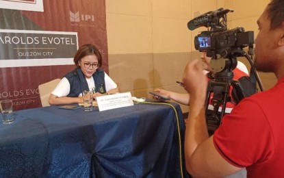 <p><strong>VAX FOR SENIORS.</strong> Department of Health-Central Visayas Family Health Department officer, Dr. Joan Antonette Albito, answers newsmen's queries on the sidelines of the Open Line media forum in Cebu City on Tuesday (May 9, 2023). Albito said the agency needs the help of the public to increase the vaccination count for senior citizens, now that the public health emergency declaration has been lifted by the World Health Organization.<em> (PNA photo by John Rey Saavedra)</em></p>