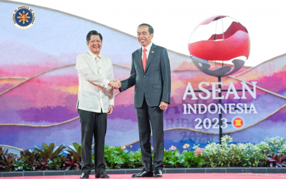 <p><strong>ASEAN SUMMIT.</strong> Indonesia President Joko Widodo welcomes Philippine President Ferdinand R. Marcos Jr. during the 42nd ASEAN Summit Plenary Session at the Meruorah Komodo Convention Center in Labuan Bajo, Indonesia on Wednesday (May 10, 2023). Marcos lauded the ASEAN Inter-Parliamentary Assembly (AIPA) for its role to address regional challenges. <em>(Photo courtesy of OP FB page)</em></p>