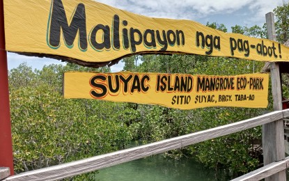 <p><strong>MANGROVE ISLAND</strong>. The welcome sign at the Suyac Island Mangrove Eco-Park in Sagay City, Negros Occidental. The sustainable tourism development project placed second in the Nature and Scenery Category and also received the People’s Choice Award during the Green Destinations Story Awards at the Internationale Tourismus-Börse in Berlin, Germany in March this year. <em>(PNA photo by Nanette L. Guadalquiver)</em></p>