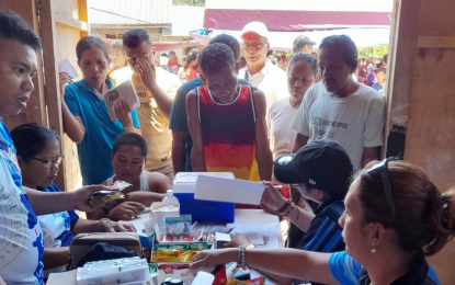 <p><strong>GOVERNMENT SERVICES</strong>. The Provincial Veterinary Office in Surigao del Sur provides free vitamin supplementation, deworming, consultation and treatment to farm animals of Indigenous People (IP) farmers in Barangay Hinapoyan, Carmen, Surigao del Sur on Wednesday (May 10, 2023) during a service caravan. The IP residents also received free services from various government agencies. <em>(Photo courtesy of PVO-Surigao Sur)</em></p>