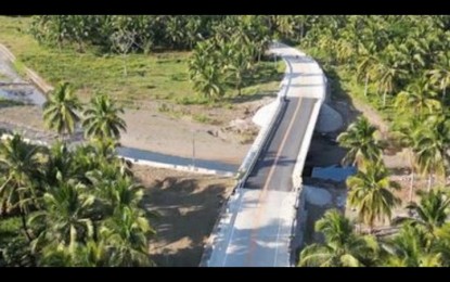 <p><strong>NEW BRIDGE.</strong> An aerial view of the newly-completed Sapsap Bridge in Dilasag town, Aurora province. Implemented by the Department of Public Works and Highway-Aurora District Engineering Office, the PHP49-million bridge will now provide for a safer and more efficient transport of agricultural goods and services in the province.<em> (Photo courtesy of DPWH Region 3)</em></p>