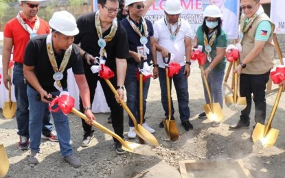 <p><strong>SUPER HEALTH CENTER</strong>. Senator Christopher 'Bong' Go (right) leads the groundbreaking ceremony for the Super Health Center in San Jose de Buenavista town, Antique province on April 25, 2023. Vice Governor Edgar Denosta authored a resolution for the establishment of a Super Health Center in the Municipality of Valderrama that was approved by the provincial board during their regular session on Monday (May 15, 2023). (<em>PNA photo courtesy of San Jose de Buenavista LGU)</em></p>
<p> </p>