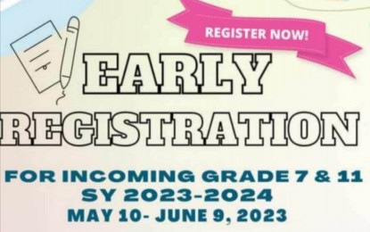 <p><strong>EARLY REGISTRATION</strong>. The Egaña National High School announces its early registration for the school year 2023-2024. Department of Education Schools Division of Antique chief of school governance and operations division Evelyn Remo said on Thursday (May 18, 2023) that 10,829 learners have registered as of May 18, 2023 in the province. (<em>Photo courtesy of DepEd Antique</em>)</p>