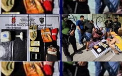 <p><strong>DRUG HAUL</strong>. Members of the Police Drug Enforcement Group-7 and Philippine Drug Enforcement Agency-7 arrest three suspects in an operation in Barangay Poblacion Pardo, Cebu City on Monday (May 22, 2023). The sting operation yielded a total of 1.2 kilos of shabu estimated at PHP8.3 million. <em>(Photo courtesy of PRO-7)</em></p>