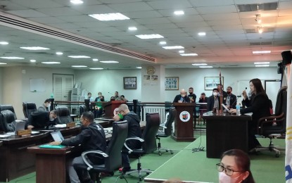 <p><strong>SUPPORT</strong>. The Sangguniang Panlalawigan gives a thumbs up for the second reading of the proposed ordinance of mandatory tree planting activity during its regular session on Tuesday (May 23, 2023). The proposed ordinance authored by Vice Governor Christine Garin pushed for municipalities, city, barangays, school administrators, farmers and subdivision developers and owners for the mandatory tree-planting activity in public areas, eco-parks, open areas/spaces, plazas, school campuses and housing subdivisions in the province of Iloilo. <em>(Photo courtesy of Bert Ladera)</em></p>