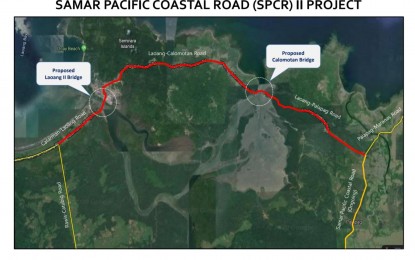 <p><strong>CONNECTIVITY</strong>. A map showing the location of the proposed bridge and road upgrading project in Northern Samar. The structure is expected to link five Pacific towns to the national road. <em>(Photo courtesy of Jun Ong)</em></p>