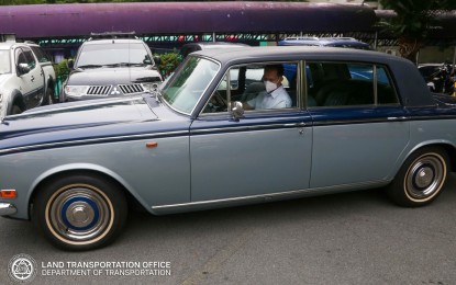 <p><strong>REGISTERED VINTAGE.</strong> The country's first registered vintage vehicle at the Land Transportation Office in Quezon City on Friday (May 26, 2023). The vehicle has received the first vintage license plate issued by the LTO under Republic Act 11698 or the Vintage Vehicle Regulations Act.<em> (Photo courtesy of LTO)</em></p>