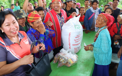 <p><strong>CELEBRATE.</strong> Members of the Indigenous Peoples community in Sultan Kudarat province are elated with a program by the Department of Agriculture-Soccsksargen that provided them with farm inputs and training on modern farming techniques worth about PHP500,000. The Sustainable Extension Activities: Outreach Program for the IP Communities in Region 12 was also launched in Isulan, Sultan Kudarat on Friday (May 26, 2023). <em>(Photo courtesy of DA-12)</em></p>
