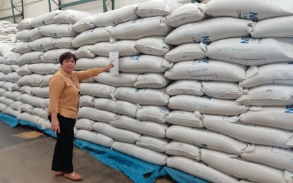 <p><strong>RICE AID</strong>. National Food Authority-Negros Oriental manager Benilda Fidel takes a look at the inventory of rice bags stored at their warehouse in Dumaguete City on Tuesday (May 30, 2023). The NFA is already distributing the 25-kilo rice assistance per national government employee as mandated by President Ferdinand R. Marcos Jr. <em>(PNA photo by Judy Flores Partlow)</em></p>