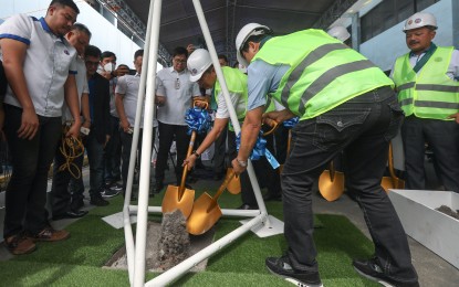 <p><strong>SOON TO RISE.</strong> National Bureau of Investigation Director Medardo de Lemos (center) leads the groundbreaking ceremony for the construction of the agency’s modern 12-story headquarters at the old site along Taft Avenue in Ermita, Manila on Tuesday (May 30, 2023). The new headquarters is expected for completion in 2026. <em>(PNA photo by Yancy Lim)</em></p>