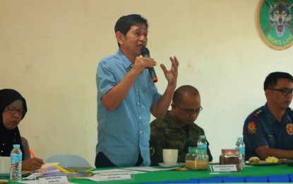 <p><strong>ADDRESSING THE THREAT.</strong> Mayor Sumulong Sultan (standing) convened the municipal peace and order council in Pikit, North Cotabato Tuesday (May 30, 2023) to address the resurgence of violence and gun attacks in the area. Currently, military and police forces in the area are escorting teachers to public schools following the killing of a teacher and wounding of another during a gun attack last May 26, 2023. <em>(Photo courtesy of Army 90IB)</em></p>