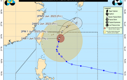<p>Track of Severe Tropical Storm Betty<em> (PAGASA image)</em></p>