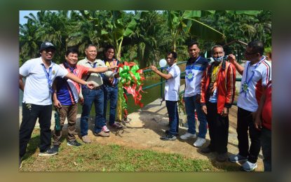 <p><strong>NEW IRRIGATION.</strong> Agrarian Reform Beneficiaries (ARBs) in Barangay Tudela, Trento, Agusan del Sur are thankful to the government for the completion of the PHP21.3 million Obian Communal Irrigation System which was turned over to the local government on Wednesday (May 31, 2023). The project will benefit 65 ARBs in the village who are tilling more than 100 hectares of rice fields. <em>(Photo courtesy of Trento LGU)</em></p>