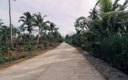 <p><strong>ROAD CONNECTIVITY.</strong> The local government unit of Sison in Surigao del Norte welcomes the completion of the PHP20-million farm to market road that will connect Barangays Ima and Sukailang to the town center. The road network, with a length of 1.3 kilometers, is funded under the National Task Force to End Local Communist Armed Conflict.<em> (Photo courtesy of LGU Sison)</em></p>